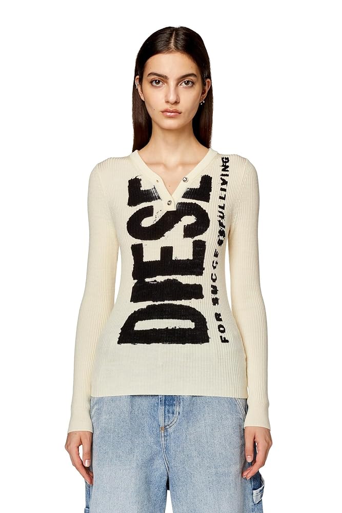 DIESELレディースニット Amazon | [Diesel] (ディーゼル) レディース 長袖 ニット ロゴ